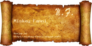 Miskey Fanni névjegykártya